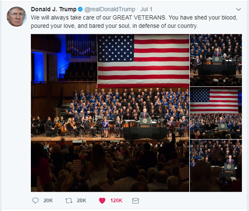 Tweet Supporting Veterans